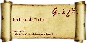 Galle Áhim névjegykártya